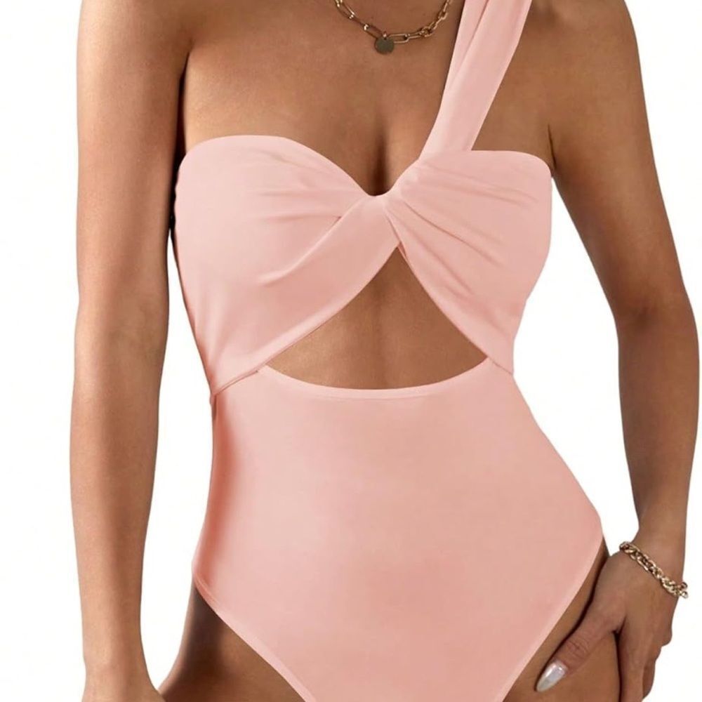 Elegant Pink One-Shoulder Women Top/bodysuit - Picture 8 of 10